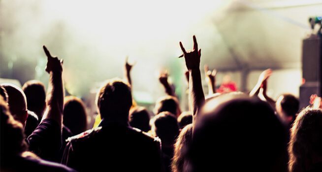 People enjoying a concert